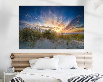 sunset in the Dutch dune landscape