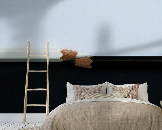 Voorbeeld van het werk in een kamer