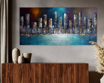 Skyline City van Gena Theheartofart