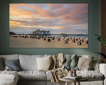 Coucher de soleil sur la plage de Sellin, Rügen, Allemagne sur Henk Meijer Photography