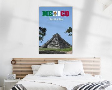 Vintage Poster,  Chichén Itzá, Mexico van Discover Dutch Nature