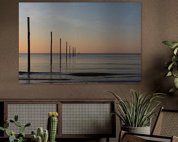 The golden hour over the North Sea at Sankt Peter-Ording by Marco de Jong