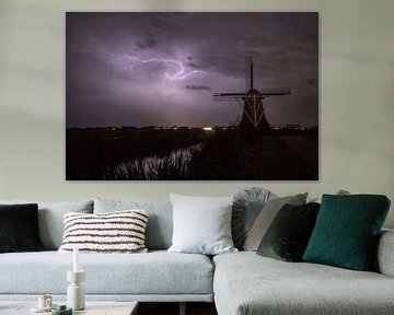 Hollandse molen met onweer van robertjan boonstra