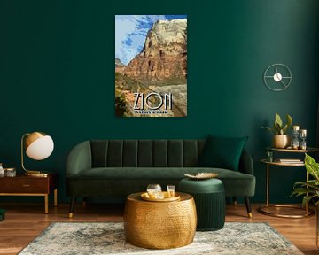 Vieille affiche, Parc national de Zion, Utah, Amérique sur Discover Dutch Nature