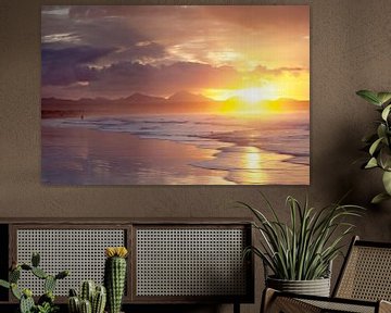 Coucher de soleil à la plage de Famara, Lanzarote sur Markus Lange