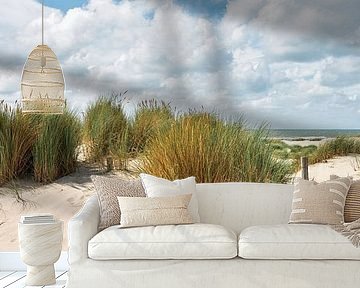 Panoramic image of the dunes and the North Sea by eric van der eijk