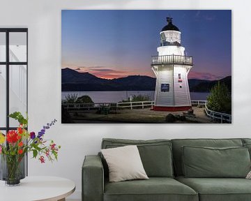 Vuurtoren in de baai van Akaroa, Nieuw-Zeeland van Markus Lange