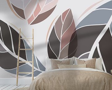 Stylistic leaves: sand, brown and shades of grey by Color Square