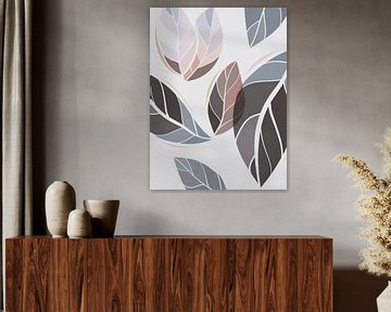 Stylistic leaves: sand, brown and shades of grey by Color Square