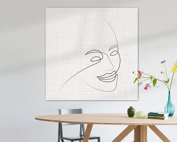 Graceful line drawing of female face by Color Square