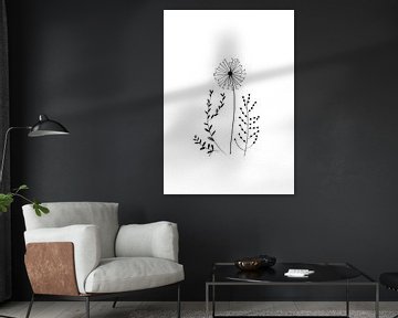 Poster bloem - zwart en wit - nature van Studio Tosca