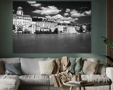 Passau, Beieren, Duitsland 1 zwart en wit van Jörg Hausmann