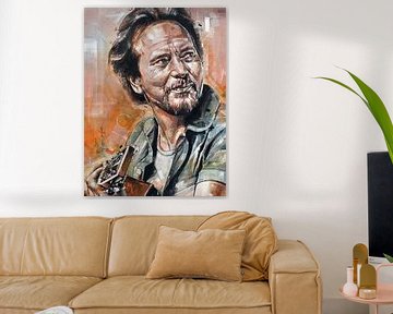 Pearl Jam, peinture d'Eddie Vedder sur Jos Hoppenbrouwers