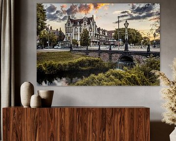 Zonsondergang bij hotel Molendal in Arnhem. van Claudio Duarte