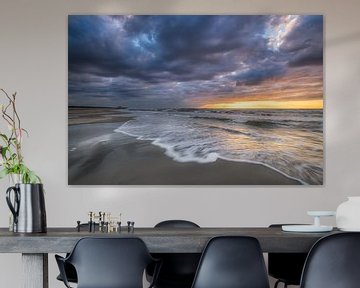 Storm during sunset - Terschelling North Sea beach by Jurjen Veerman