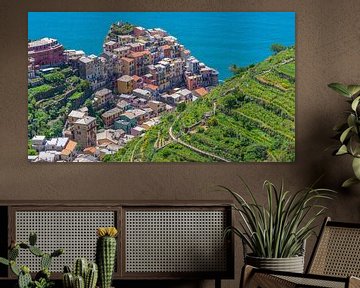 Manarola, een van dorpen van Cinque Terre (Italië) van Jessica Lokker