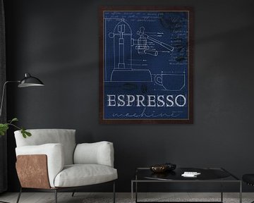 Coffee Blueprint IV Indigo, Marco Fabiano by Wild Apple