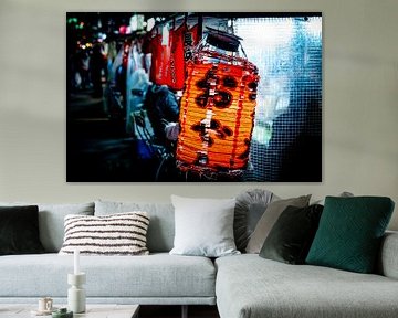 Lantern at a food stall in Fukuoka by Mickéle Godderis