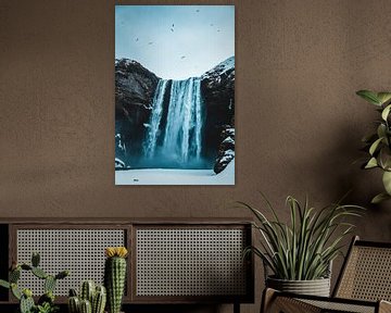 Skogafoss waterval IJsland van Prints by Abigail Van Kooten