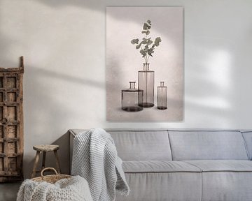 Glazen vazen in transparante grijs-bruine tinten van Color Square