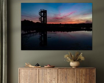 Orange Sunset at Crystal Pool Lookout Tower: A Magical View by Remco Ditmar