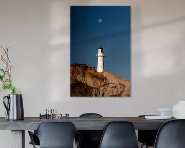 Leuchtturm und der Mond von Niels Rurenga