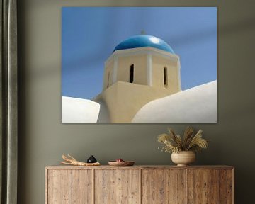 Typische kerk op het Griekse eiland Santorini van Annavee