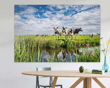 Typisch niederländische Landschaft mit Kühen von Caroline Pleysier
