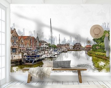 Binnenhaven in Willemstad (Brabant) (kunst)