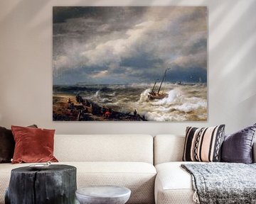 Vloed, Ostende - Hermann Herzog, 1869