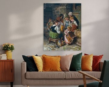 Poppentheater - Hermann von Kaulbach , 1885 van Atelier Liesjes