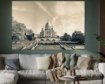 Sacré-Coeur de Montmartre à Paris / noir et blanc sur Werner Dieterich