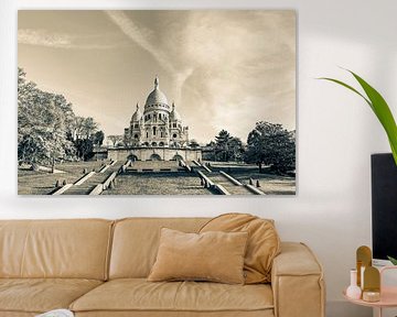 Sacré-Coeur de Montmartre in Paris / Schwarzweiss von Werner Dieterich