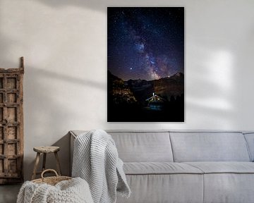 Melkweg boven de Eiger in Zwitserland van Maurice Haak