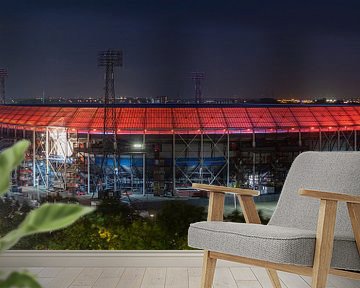 Het Feyenoord Stadion "De Kuip" in Rotterdam met rode ring van MS Fotografie | Marc van der Stelt