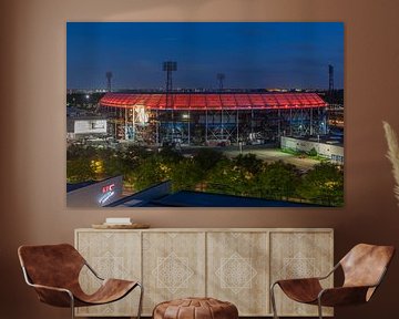 Het Feyenoord Stadion "De Kuip" in Rotterdam met rode ring van MS Fotografie | Marc van der Stelt
