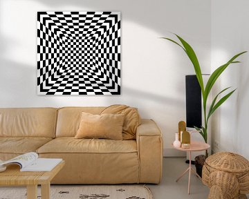 3D-Illusion mit schwarzen und weißen Kacheln von Annavee