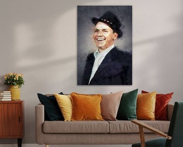 Olieverf portret van Frank Sinatra van Bert Hooijer