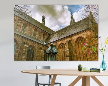 Grote kerk Naarden, beeld Comenius van Jan Croonen