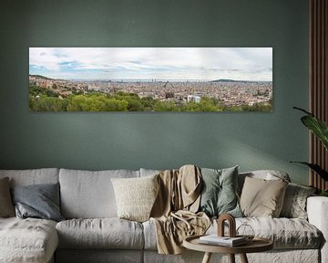 Barcelona panorama vanuit Tibidabo van Michel Geluk