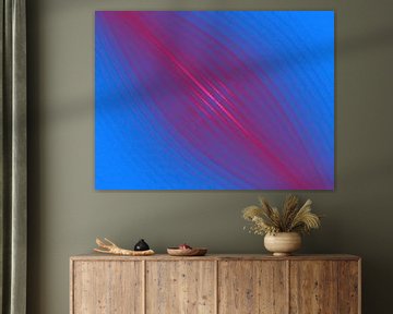 Symmetrically curved line pattern in blue and pink by Annavee