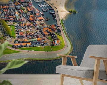 Luchtfoto op het voormalige eiland Urk aan de IJsselmeerkust van Sjoerd van der Wal Fotografie