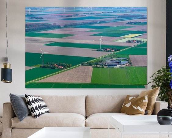 Voorbeeld van het werk in een kamer