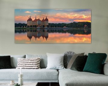 Sonnenuntergang am Schloss Moritzburg