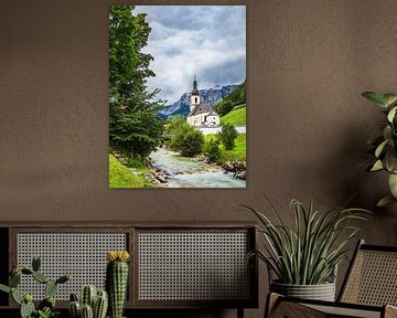 Parochiekerk Sankt Sebastian in Ramsau in het Berchtesgadener Land van Rico Ködder