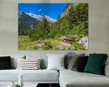 Landschaft mit Sitzbank im Berchtesgadener Land von Rico Ködder