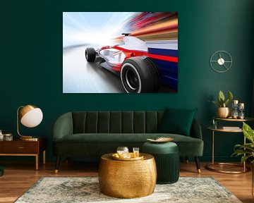 Formula 1 car with motion blur by Henny Hagenaars