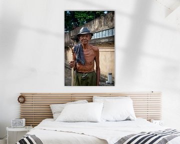 Portrait d'un homme à Bali sur Ellis Peeters