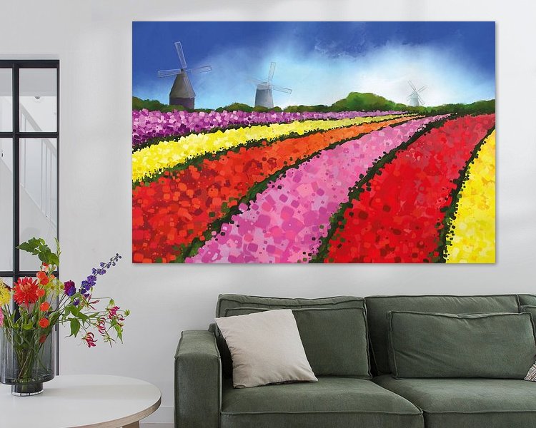 Voorbeeld van het werk in een kamer