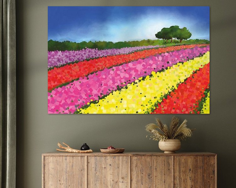 Voorbeeld van het werk in een kamer